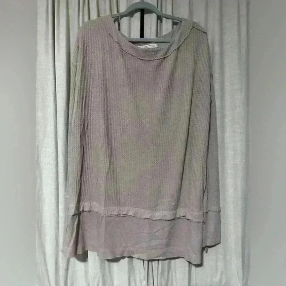 We The Free Oversized Waffle Knit Top Size Small Mauve Pink Cozy and Relaxed Fit - Picture 1 of 5